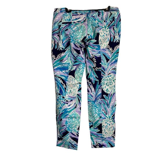 Lilly Pulitzer Kelly Skinny Ankle Pants Womens Size 12 Navy Alotta Colada NWT - Picture 2 of 10